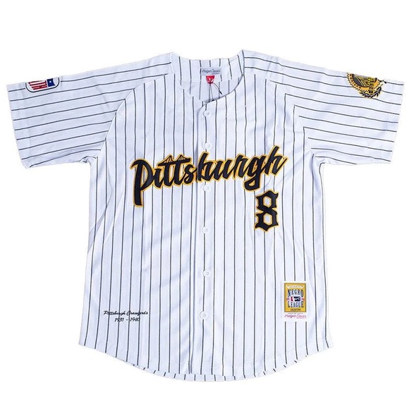 PITTSBURGH Headgear Classics Nostalgia Co. Button Down Pinstripe Jersey sz L NWT - Picture 1 of 12